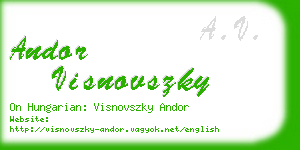 andor visnovszky business card